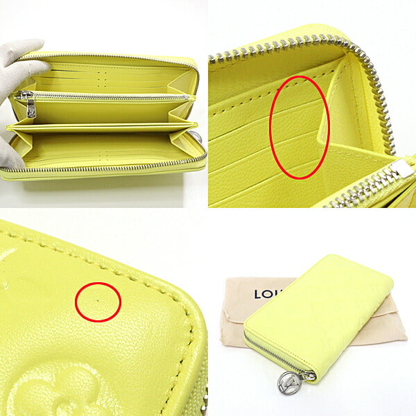LOUIS VUITTON Long Wallet Purse M83104 Lamb leather yellow Long Wallet Purse Zippy wallet Women