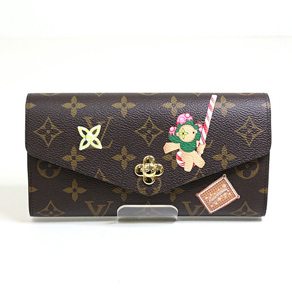 LOUIS VUITTON Long Wallet Purse M12207 monogram canvas/leather Brown 2 fold long wallet Portefeuille Sarah Vivienne Women