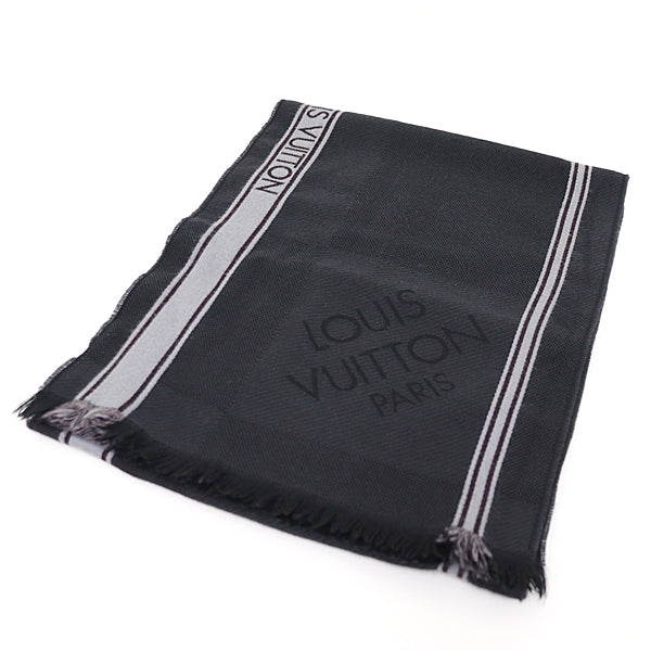 LOUIS VUITTON Scarf M72685 wool Dark gray Scarf Echarpe Messager Damier Geant mens