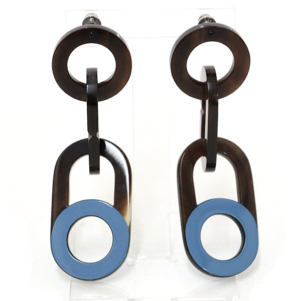 HERMES Pierce Buffalo Horn, Metal Brown blue Variation GM Women