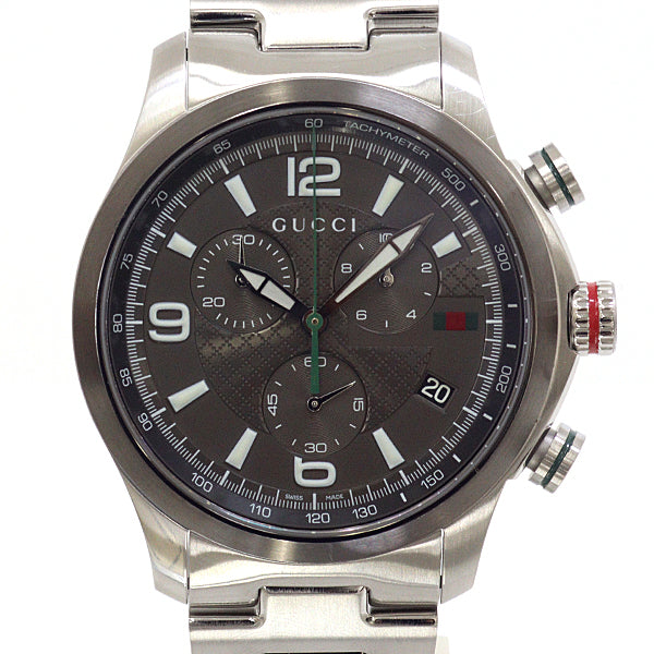 GUCCI Watches Quartz 126.2/YA126238 Stainless Steel Silver Mens watches G Timeless Chronograph gray dial mens