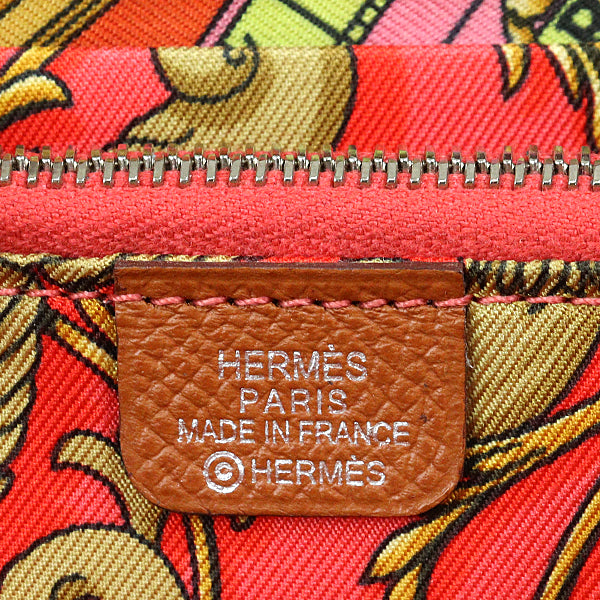 HERMES Coin case Epsom, Silk Brown Azap compact silk in Women(Unisex)