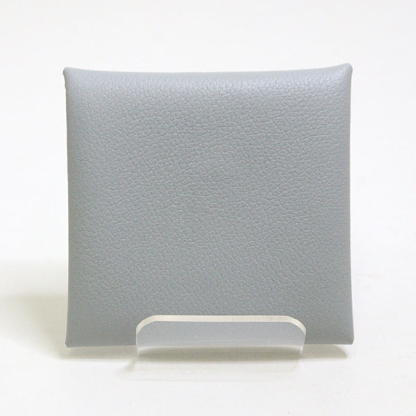 HERMES Coin case leather gray Coin case Bastia Evercolor Blue Glacier mens