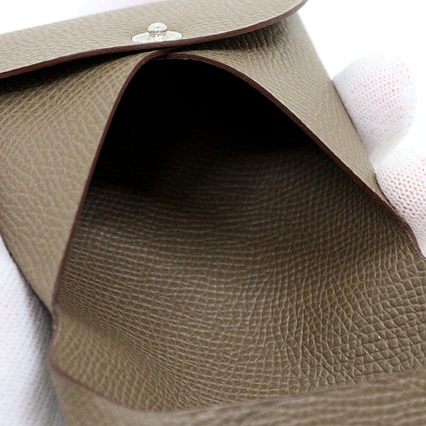 HERMES Coin case leather Brown Coin case Bastia Epsom Etoupe mens