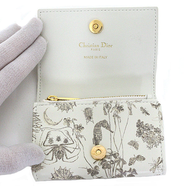 Christian Dior Bifold Wallet S5132 leather white Caro Glycine Wallet Women