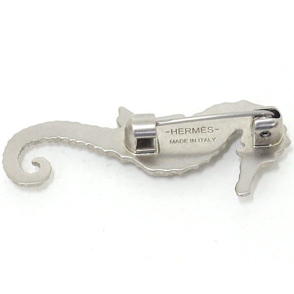 HERMES Brooch metal Silver Accessories Seahorse Women