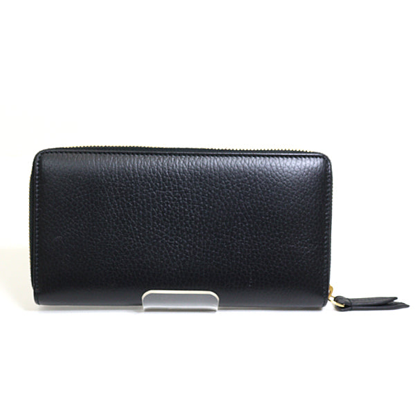 GUCCI Long Wallet Purse 456117 leather black Japan exclusive Double G zip around wallet Women