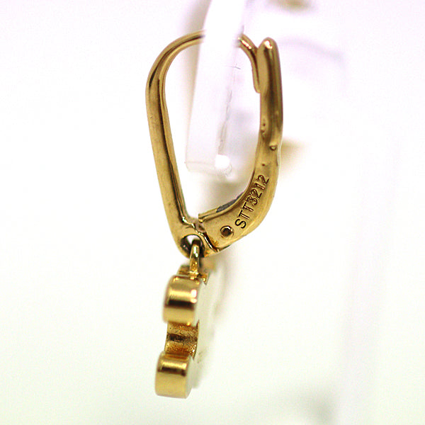 CELINE Pierce Gold Plated, Rhinestone gold Triomphe logo earrings Women
