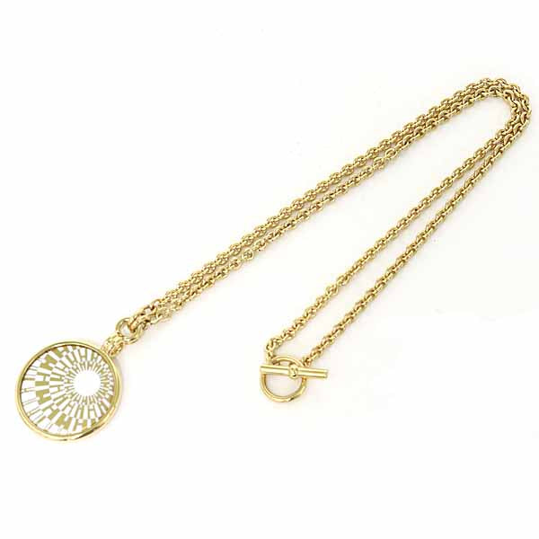 HERMES Necklace Gold Plated gold MEDAL/OP'H PM Women