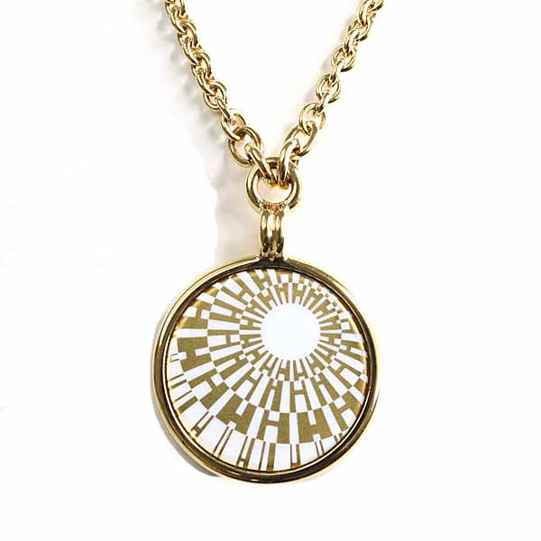 HERMES Necklace Gold Plated gold MEDAL/OP'H PM Women