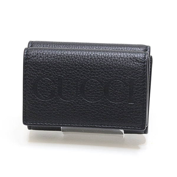 GUCCI Tri-fold wallet 736151 leather black Tri-fold wallet Women