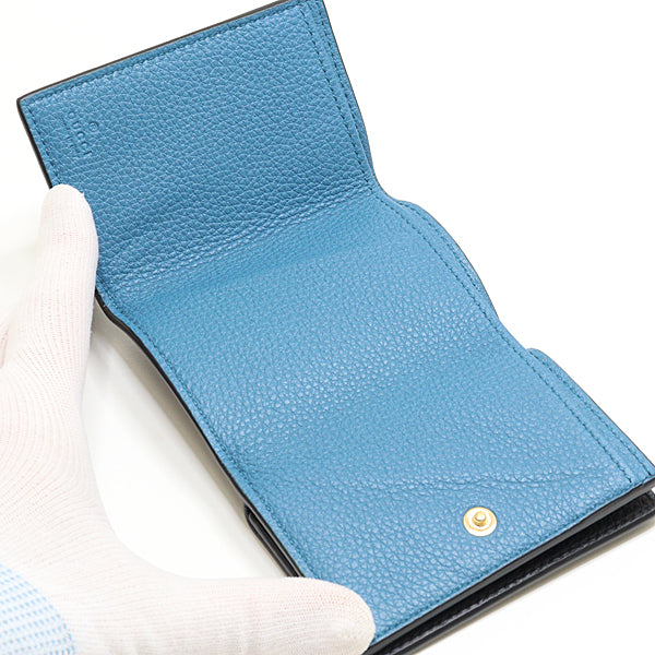 GUCCI Tri-fold wallet 736151 leather black Tri-fold wallet Women