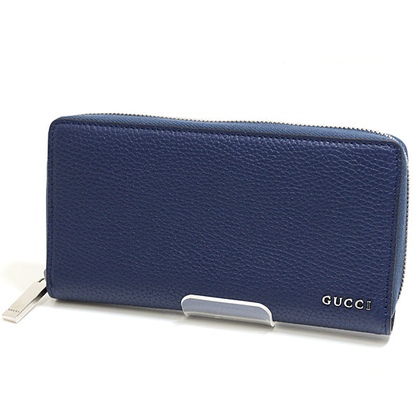 GUCCI Long Wallet Purse 771154 leather Navy Zip Around long wallet Zip around wallet mens