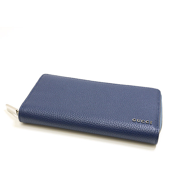 GUCCI Long Wallet Purse 771154 leather Navy Zip Around long wallet Zip around wallet mens