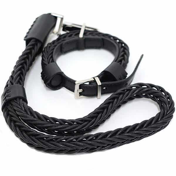 GUCCI Other accessories 115271 214351 30 leather black DOG Collar Lead