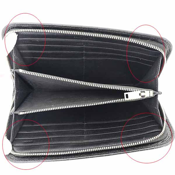 SAINT LAURENT PARIS Long Wallet Purse 326599-0915 leather black Full zip wallet mens(Unisex)
