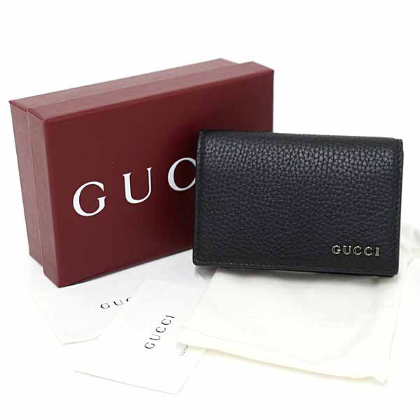 GUCCI Card Case 771152 leather black GUCCI logo business card holder mens