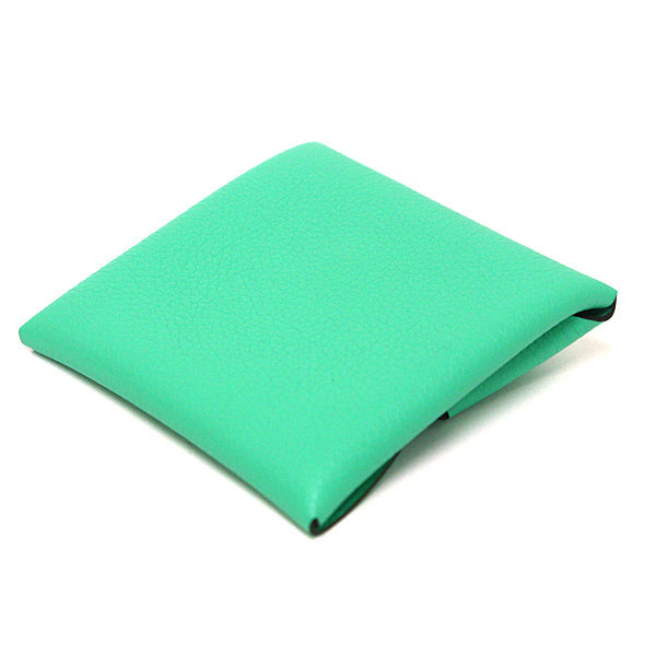 HERMES Coin case Evercolor Mint green Bastia GM Women