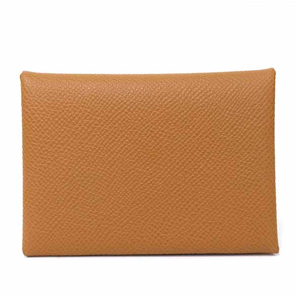 HERMES Coin case Epsom Brown Card Case Calvi Duo Compact Women