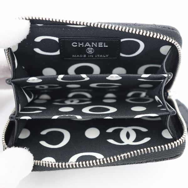CHANEL Coin case AP3830 Matt caviar skin black Zip coin purse Women
