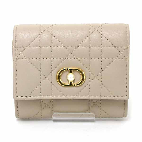 Dior Tri-fold wallet S3105UNJB lambskin beige Dior Jolie Hibiscus Wallet Women