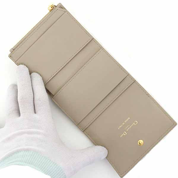 Dior Tri-fold wallet S3105UNJB lambskin beige Dior Jolie Hibiscus Wallet Women