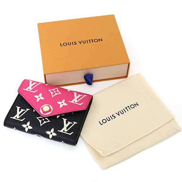 LOUIS VUITTON Tri-fold wallet M81285 Monogram Empreinte leather pink Portefeuille Victorine