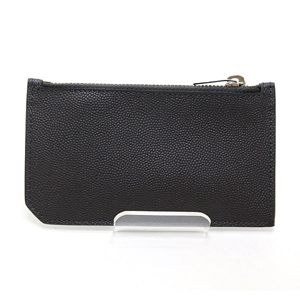 SAINT LAURENT Card Case 346104 leather Dark gray Zip Card Case