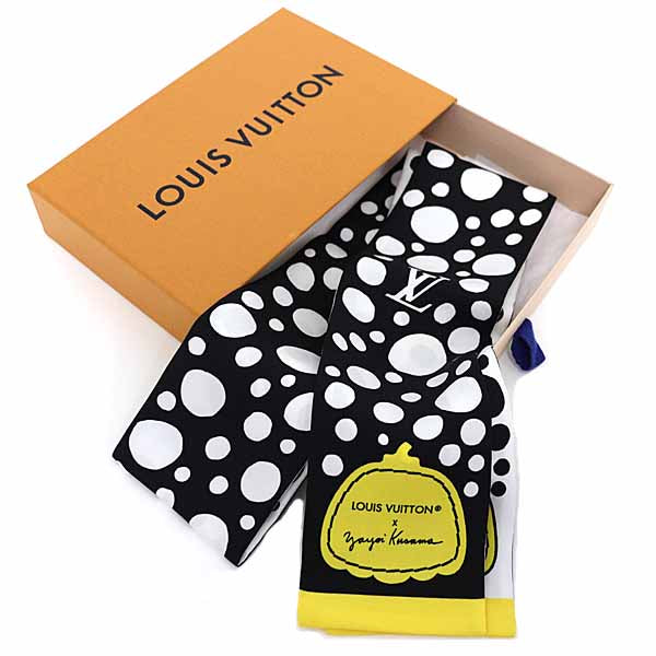 LOUIS VUITTON scarf M78291 silk black LVxYK Bando Infinity Dot