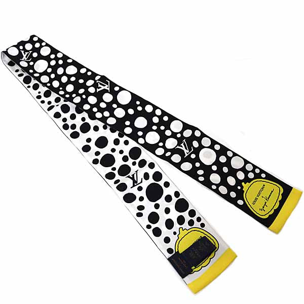 LOUIS VUITTON scarf M78291 silk black LVxYK Bando Infinity Dot