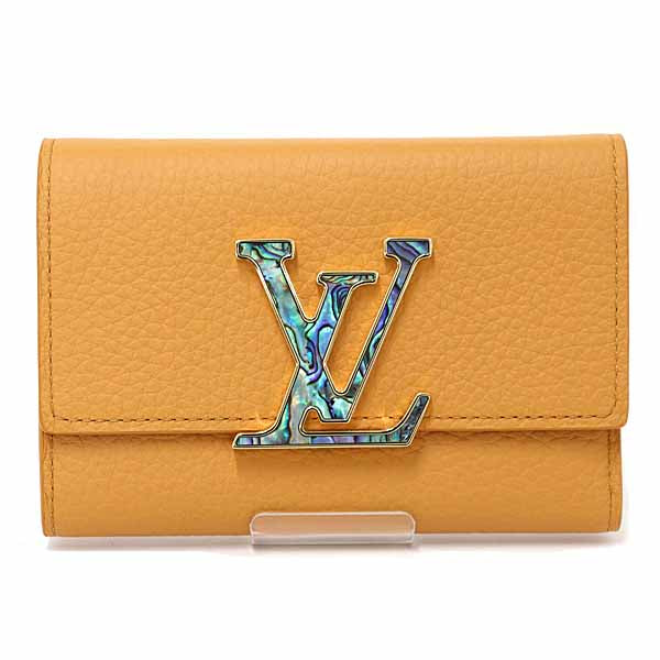 LOUIS VUITTON Tri-fold wallet M81669 leather saffron Portefeuille Capucines Compact