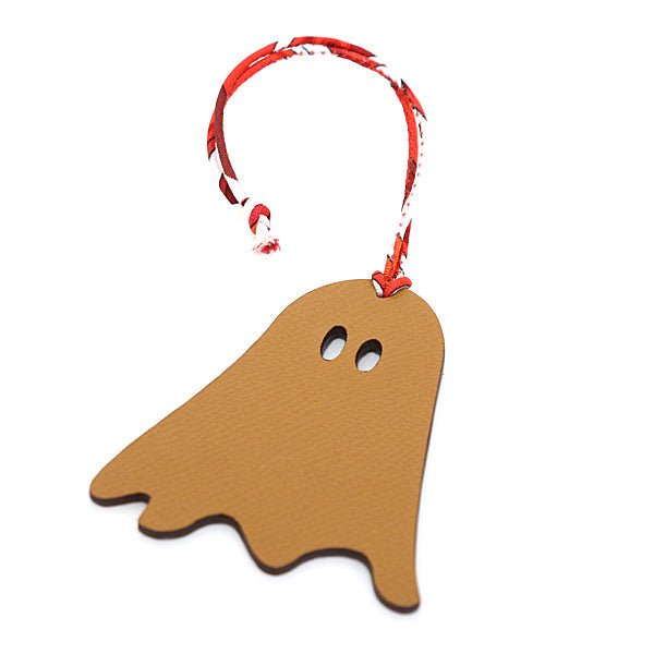 HERMES Bag charm Epsom light brown Petite Ash Ghost