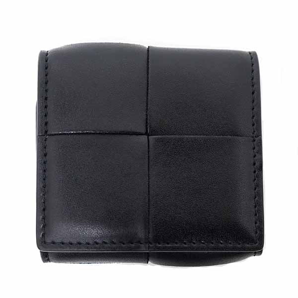 BOTTEGAVENETA Coin case leather black Cassette folding coin purse