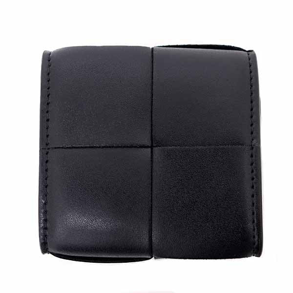 BOTTEGAVENETA Coin case leather black Cassette folding coin purse