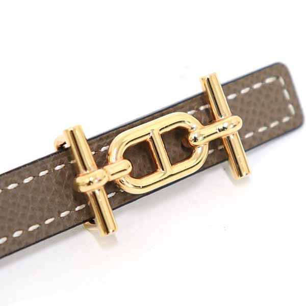 HERMES belt leather Brown type Reversible Belt 0.5" Ankle