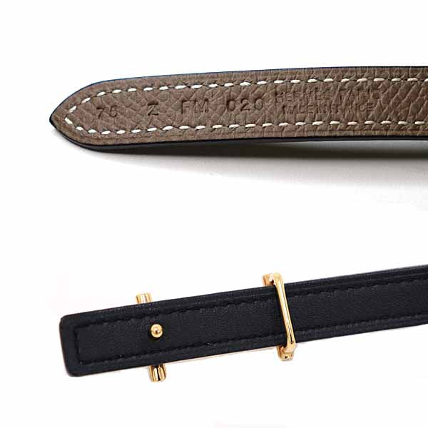 HERMES belt leather Brown type Reversible Belt 0.5" Ankle