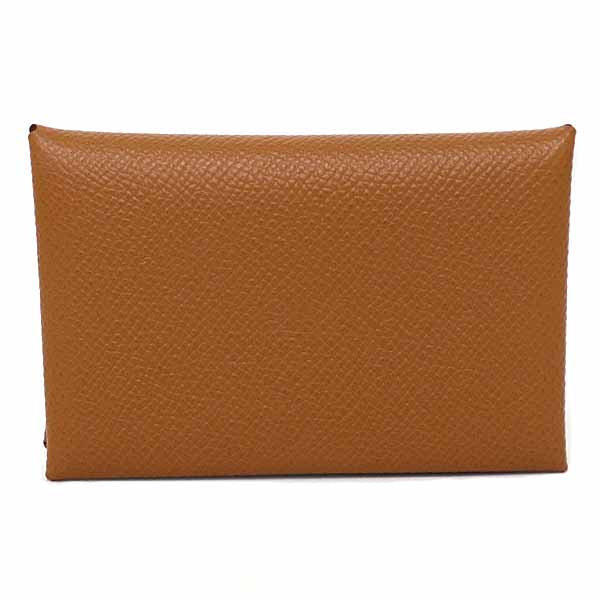 HERMES Card Case Epsom Gold (brown type) Calvi