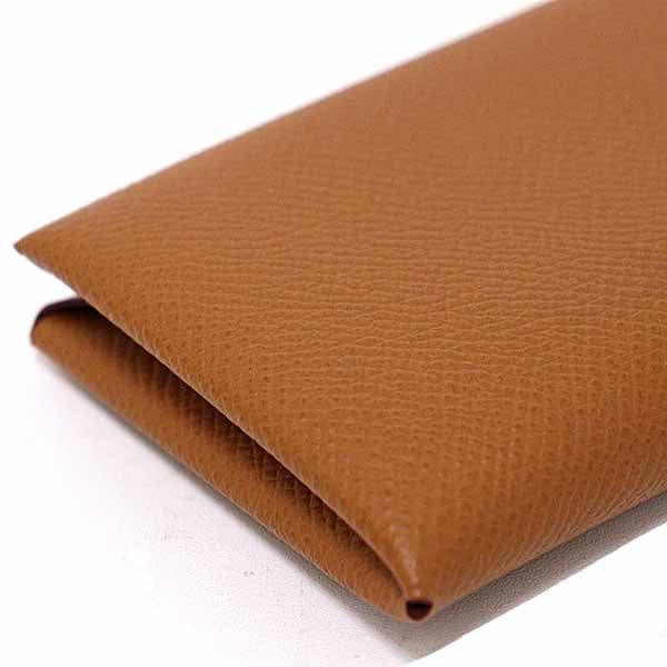 HERMES Card Case Epsom Gold (brown type) Calvi