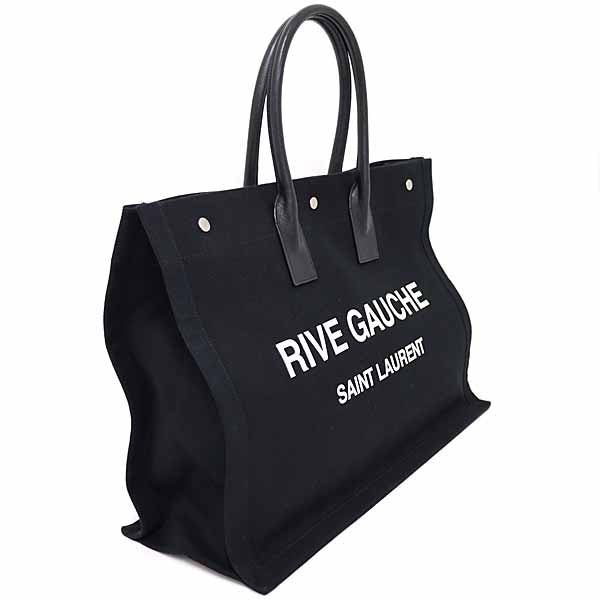 SAINT LAURENT Tote Bag 499290 Cotton canvas black Rive Gauche Tote Bag