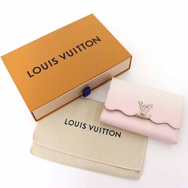 LOUIS VUITTON Tri-fold wallet M83686 Grain Calfskin Leather Shaded Pink Portefeuille Compact