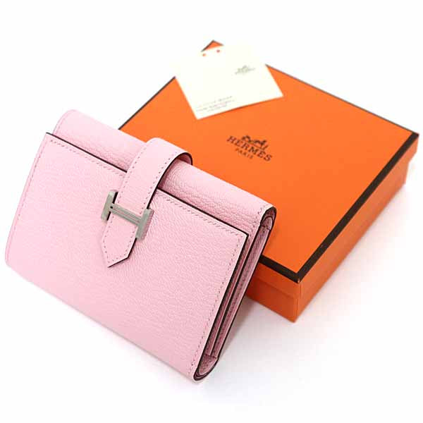 HERMES Tri-fold wallet Shave Rose Darling Bean combine