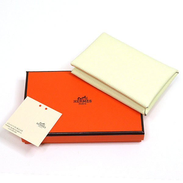 HERMES Card Case Epsom white Made in 2024 Calvi