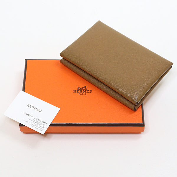 HERMES Card Case Epsom gold Calvi duo