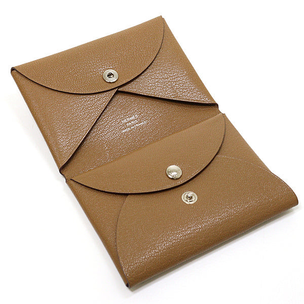 HERMES Card Case Epsom gold Calvi duo