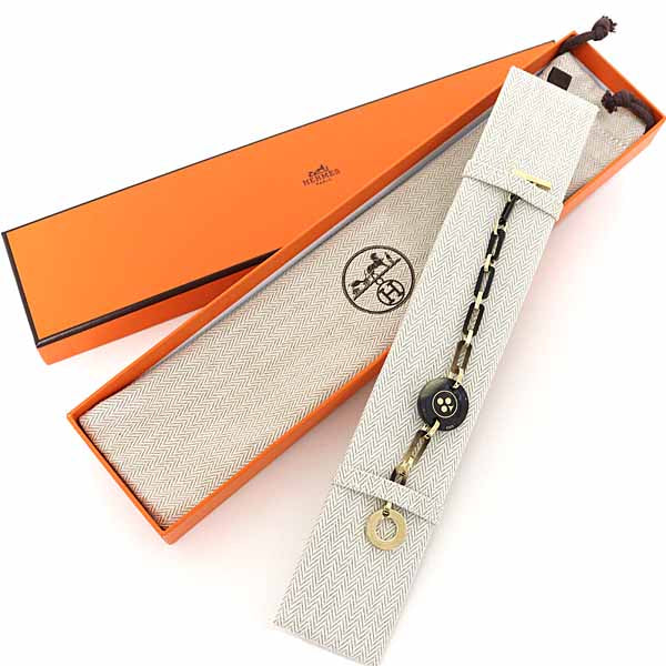 HERMES bracelet Buffalo horn Brown Faite Vo Jeu Bracelet T2