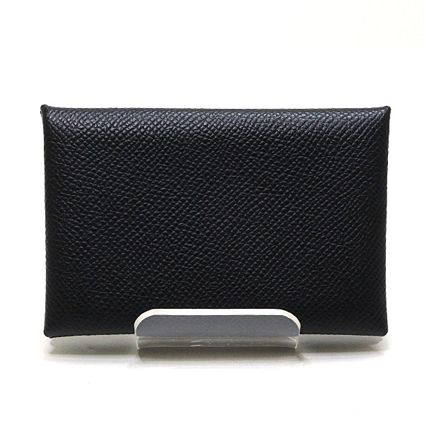 HERMES Card Case Epsom black Calvi
