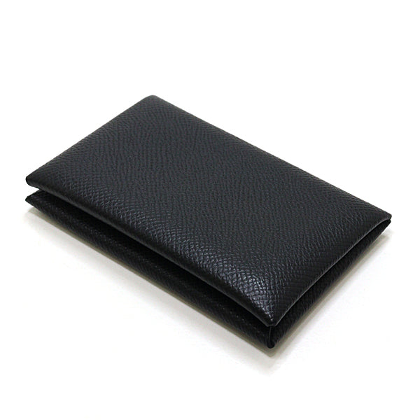 HERMES Card Case Epsom black Calvi