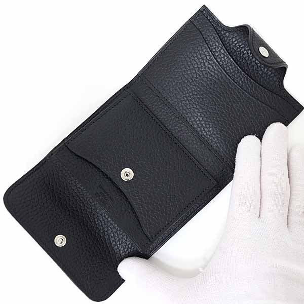 HERMES Card Case leather black Iliad Compact Card Case