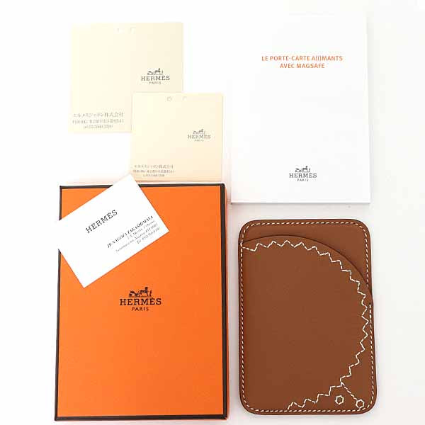 HERMES Card Case leather Brown type MagSafe Eman Ellison