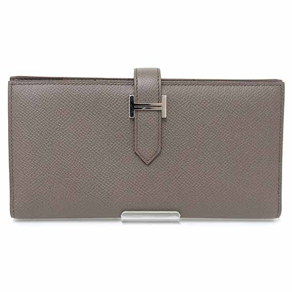 HERMES Long Wallet Purse Epsom gray Beansufla